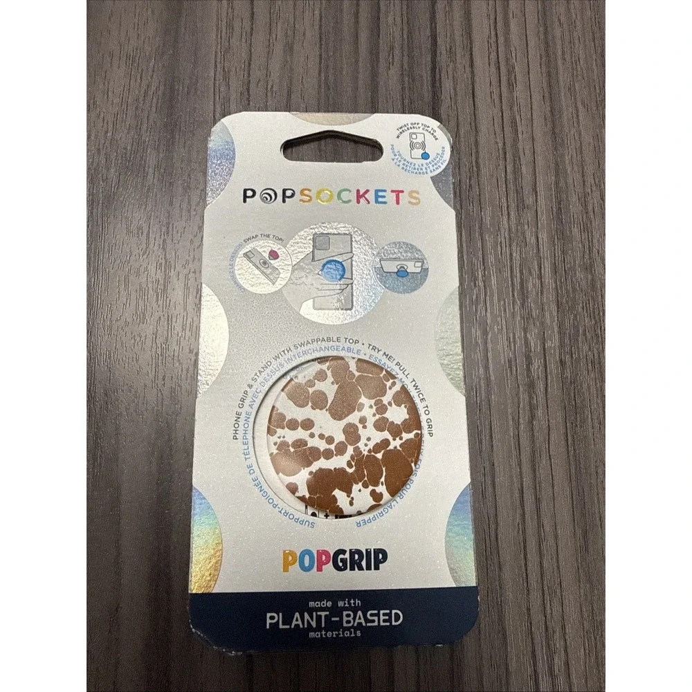 Popsockets Pop Grip Brown And White Plant Based New Cow?